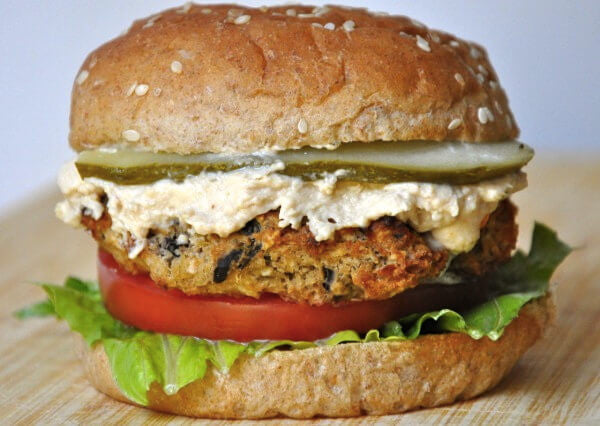 High Protein Baked Eggplant Burger