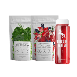 Unicorn Water Green Detox & Skin Berries Wellness Pack - Unique Muscle