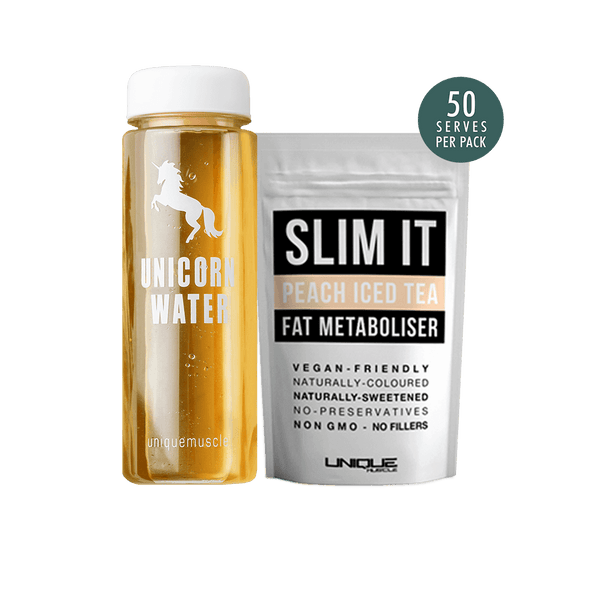 Unicorn-Water-Pack-Flavoured-Weight-Loss-Drink-Slim-It-Peach-Iced-Tea-Unique-Muscle